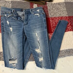 Abercrombie & Fitch Ripped Blue Skinny Jeans